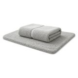Telo Bagno Grigio Pietra 100% Puro Cotone, Sfumatura Colore Struttura Pietra - Sanamasa Luxury