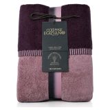 Telo Bagno Rosa Viola Prugna 100% Cotone Egiziano a Fibra Lunga Pettinato Reversibile, Colore Struttura Viola - Sazalo Luxury