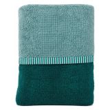 Telo Bagno Verde Acqua Verde Scuro 100% Cotone Egiziano a Fibra Lunga Pettinato Reversibile, Colore Struttura Verde - Sazalo Luxury