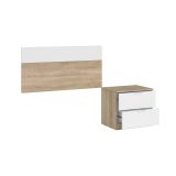 Testiera Aleangy, 100h50 cm, Rovere e Bianco