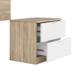 Testiera Aleangy, 100h50 cm, Rovere e Bianco