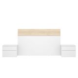 Testiera letto Acros, 161x4h100 cm, Bianco e Rovere