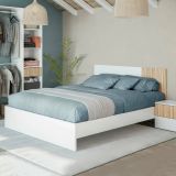 Testiera letto Armony, 266x34h89 cm, Bianco e Rovere