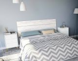Testiera letto Ayok, Spalliera, Testata per camera da letto, Poggiatesta, 160x3 h60 cm, Bianco e Bianco anticato