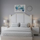 Testiera Letto Bianco Bianco Anticato 248x33 cm, Colore Struttura Bianco - Genzone