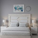Testiera Letto Bianco Bianco Anticato 248x33 cm, Colore Struttura Bianco - Manduria
