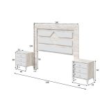 Testiera Letto Bianco Bianco Anticato 248x33 cm, Colore Struttura Bianco - Manduria