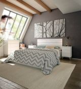 Testiera Letto Bianco Bianco Anticato Matrimoniale Colore Struttura Bianco 160x2.5 cm, Sfumatura Colore Struttura Anticato - Catino