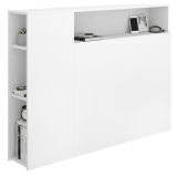 Testiera Letto Bianco con Vani Libreria Singolo 23x127 cm - Lander
