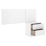 Testiera Letto Bianco Marrone Rovere Comodino Incluso Singolo 34x141 cm, Colore Struttura Marrone - Lead