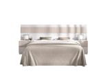 Testiera Letto Bianco Marrone Rovere Matrimoniale Colore Struttura Marrone 248x34.2 cm, Sfumatura Colore Struttura Rovere - Trudy