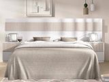 Testiera Letto Bianco Marrone Rovere Matrimoniale Colore Struttura Marrone 248x34.2 cm, Sfumatura Colore Struttura Rovere - Trudy