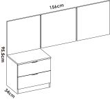 Testiera Letto Bianco Matrimoniale 157x34.2 cm, - Chanhom
