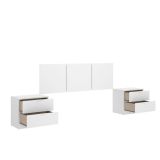 Testiera Letto Bianco Matrimoniale 256.8x34.2 cm, - Oliwa