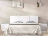 Testiera Letto Bianco Matrimoniale 256.8x34.2 cm, - Oliwa