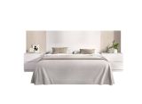 Testiera letto Cernera, Spalliera, Testata per camera da letto, Poggiatesta, 259x34 h106 cm, Bianco e Rovere