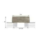 Testiera letto Coyle, Spalliera, Testata per camera da letto, Poggiatesta, 176x6 h54 cm, Bianco e Rovere