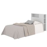 Testiera letto Fogarolo, Spalliera, Testata per camera da letto, Poggiatesta, 23x99 h96 cm, Bianco