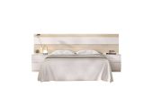 Testiera Letto Marrone Bianco Matrimoniale Colore Struttura Bianco 248x34.2 cm, - Trudy