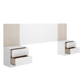 Testiera Letto Marrone Marrone Rovere Matrimoniale Colore Struttura Marrone 258.6x34.2 cm, Sfumatura Colore Struttura Rovere - Dujuan