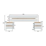 Testiera Letto Marrone Marrone Rovere Nodi Matrimoniale Colore Struttura Marrone 216x3 cm, Sfumatura Colore Struttura Rovere Nodi - Dado