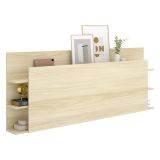 Testiera Letto Marrone Rovere Vani Libreria Piazza e Mezza 19x181 cm - Socorro
