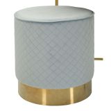 Toeletta Azzurro Celeste oro un Cassetto Rivestimento in Velluto Trapuntato 52x52x70h cm, Sfumatura Colore Struttura Celeste - Mbale