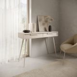 Toeletta Beige Cashmere 2 Cassetti Sfumatura Colore Ripiano Cashmere 187x40x52h cm, Materiale Struttura in Metallo - Katilaka