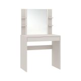Toeletta Beige Chiaro Specchio Incluso un Cassetto 80x40x136h cm, Cassetto Effetto Liscio - Loga