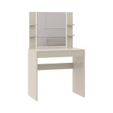 Toeletta Beige Scuro Specchio Incluso un Cassetto 80x40x136h cm, Cassetto Effetto Rigato - Logaza