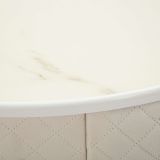 Toeletta Bianco Crema oro un Cassetto Rivestimento in Velluto Trapuntato 52x52x70h cm, Sfumatura Colore Struttura Crema - Mbale