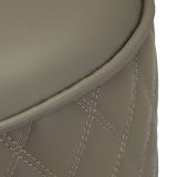 Toeletta Bianco Marmo Grigio Tortora 4 Cassetti Finitura Simil Pelle Trapuntata con Dettagli Argento, top Effetto Marmo 120x40x75h cm, - Tafrao