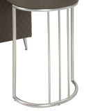 Toeletta Bianco Marmo Grigio Tortora 4 Cassetti Finitura Simil Pelle Trapuntata con Dettagli Argento, top Effetto Marmo 120x40x75h cm, - Tafrao