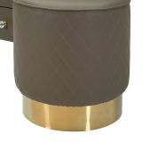 Toeletta Bianco Marmo Grigio Tortora 4 Cassetti Finitura Simil Pelle Trapuntata con Dettagli oro, top Effetto Marmo 120x40x75h cm, - Tafrao
