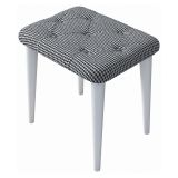 Toeletta Bianco Nero Specchio Incluso 4 Cassetti 125x40x94h cm, con Piedini - Lusia