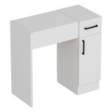 Toeletta Bianco Nero Specchio Incluso un Cassetto 74x38x108h cm, 2 Ante - Lequile