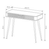 Toeletta Bianco oro un Cassetto Materiale Struttura in Metallo 100x38x78h cm, Materiale Piano in Legno Nobilitato - Katerara