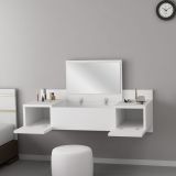 Toeletta Bianco Specchio Incluso 3 Ante 100x39x33h cm, Materiale Piano in Legno Nobilitato - Selci