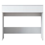 Toeletta Bianco Specchio Incluso un Cassetto 90x45x77h cm, Materiale Piano in Legno Nobilitato - Fele