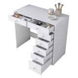 Toeletta Bianco Trasparente Specchio Incluso 7 Cassetti 90x45x82h cm, Colore Struttura Trasparente - Rivello