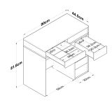 Toeletta Bianco Trasparente Specchio Incluso 7 Cassetti 90x45x82h cm, Colore Struttura Trasparente - Rivello