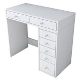 Toeletta Bianco Trasparente Specchio Incluso 7 Cassetti 90x45x82h cm, Colore Struttura Trasparente - Rivello