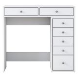 Toeletta Bianco Trasparente Specchio Incluso 7 Cassetti 90x45x82h cm, Colore Struttura Trasparente - Rivello