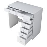 Toeletta Bianco Trasparente Specchio Incluso 7 Cassetti 90x45x82h cm, Colore Struttura Trasparente - Rivello