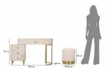 Toeletta classica vintage 120x40x75h cm rosa e oro - Guidobono