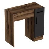 Toeletta Marrone Noce Nero Antracite Specchio Incluso un Cassetto 77x37x109h cm, 2 Ante - Rodano