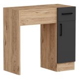 Toeletta Marrone Rovere Nero Antracite Specchio Incluso un Cassetto 77x37x109h cm, 2 Ante - Rodano