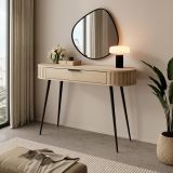 Toeletta Marrone Rovere Nero un Cassetto Sfumatura Colore Struttura Rovere 120x40x80h cm, Sfumatura Colore Ripiano Rovere - Katereha