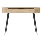 Toeletta Marrone Rovere Nero un Cassetto Sfumatura Colore Struttura Rovere 120x40x80h cm, Sfumatura Colore Ripiano Rovere - Katereha