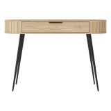 Toeletta Marrone Rovere Nero un Cassetto Sfumatura Colore Struttura Rovere 120x40x80h cm, Sfumatura Colore Ripiano Rovere - Katereha